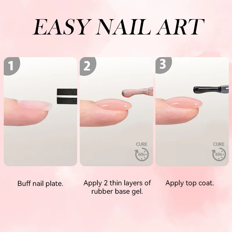 LILYCUTE Nude Crystal Rubber Base Gel Nail Polish Natural Color Semi Permanent UV Gel Soak Off Self Leveling Nail Gel Varnishes