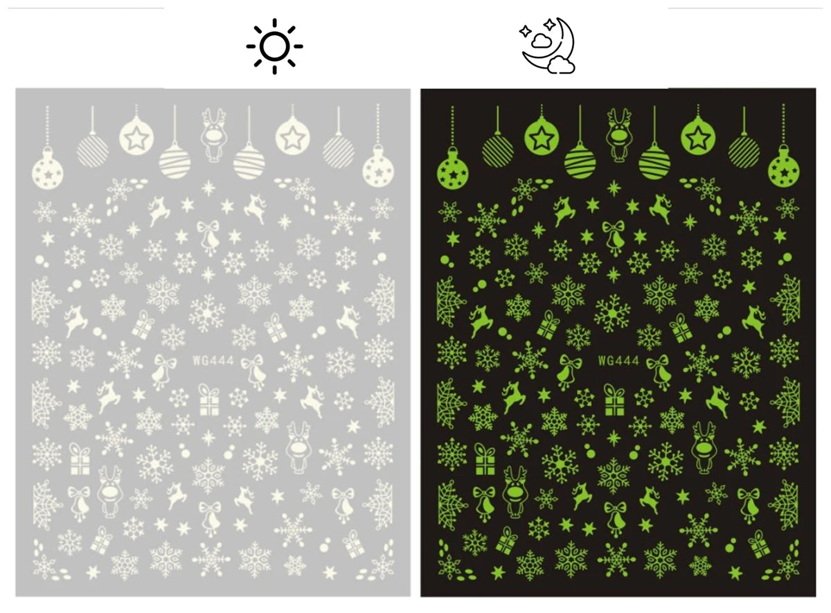Sliver Bronzing 3D Christmas Nail Art Decoration Sticker Sparkly White Colorful Glitter Geometry Snowflake Winter Slider Foil