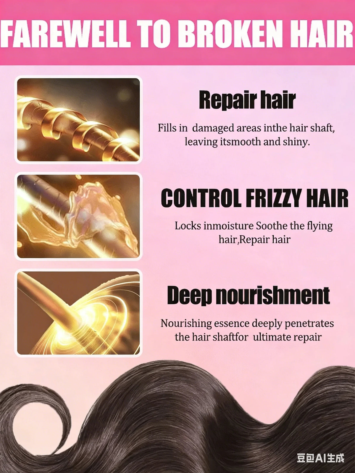 Original Molecular Hair Repair Treatment Deeply Repairs Dry,Damaged Frizzy Hair,4-Minute Fast Hydrating  Moisturizing Hair Care