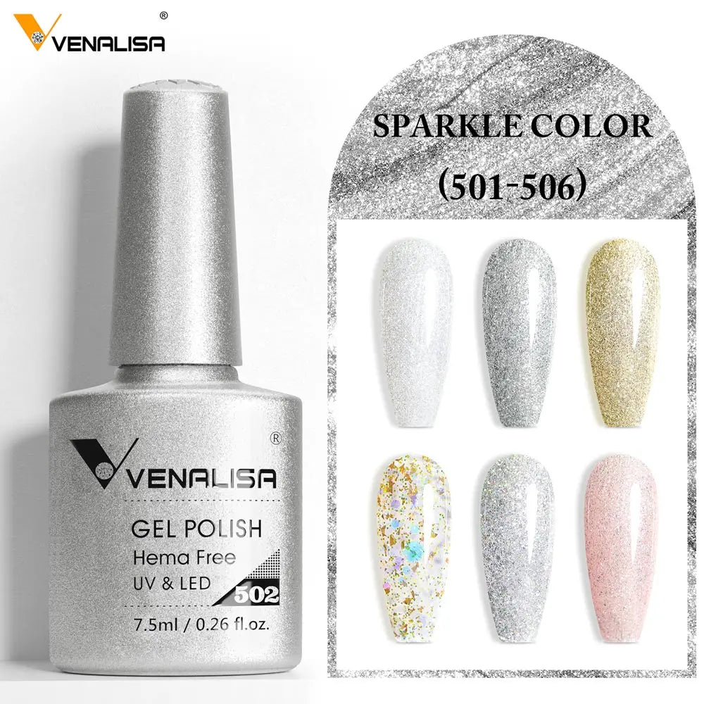 VENALISA 7.5ml Nail Gel Polish Sparkle Glitter Diamond Shining Summer Colors Semi Permanent Soak off UV LED Nail Gel Varnish