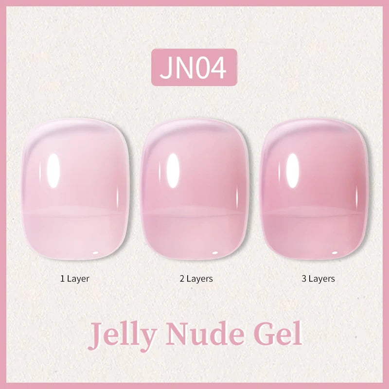 BORN PRETTY 10ml Glitter Pink Nude Jelly Nail Gel Polish Varnis Semi-permanent Sheer Translucent UV LED Soak Off Gel Polish