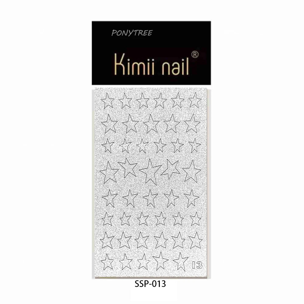 Geometric Lines Star Love Heart Chain Silver Gold Lava Letter Flower Growth Ring Number 5D DIY Nail Art Stickers Manicure Decals