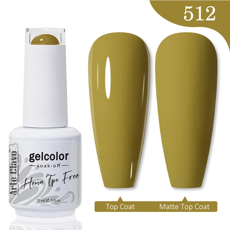 Arte Clavo 15ML Red Brown Color Gel Nail Polish Autumn Winter Nail Art Gel Nail Supplies Semi Permanent Soak Off UV Gel Varnish