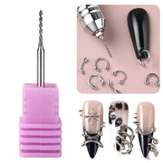 Nail Drill Pierce Bit for Jewelry Open Ring Nail Art Decorative Piercing Tungsten Steel Grinding Head Precise Hole Punching Tool