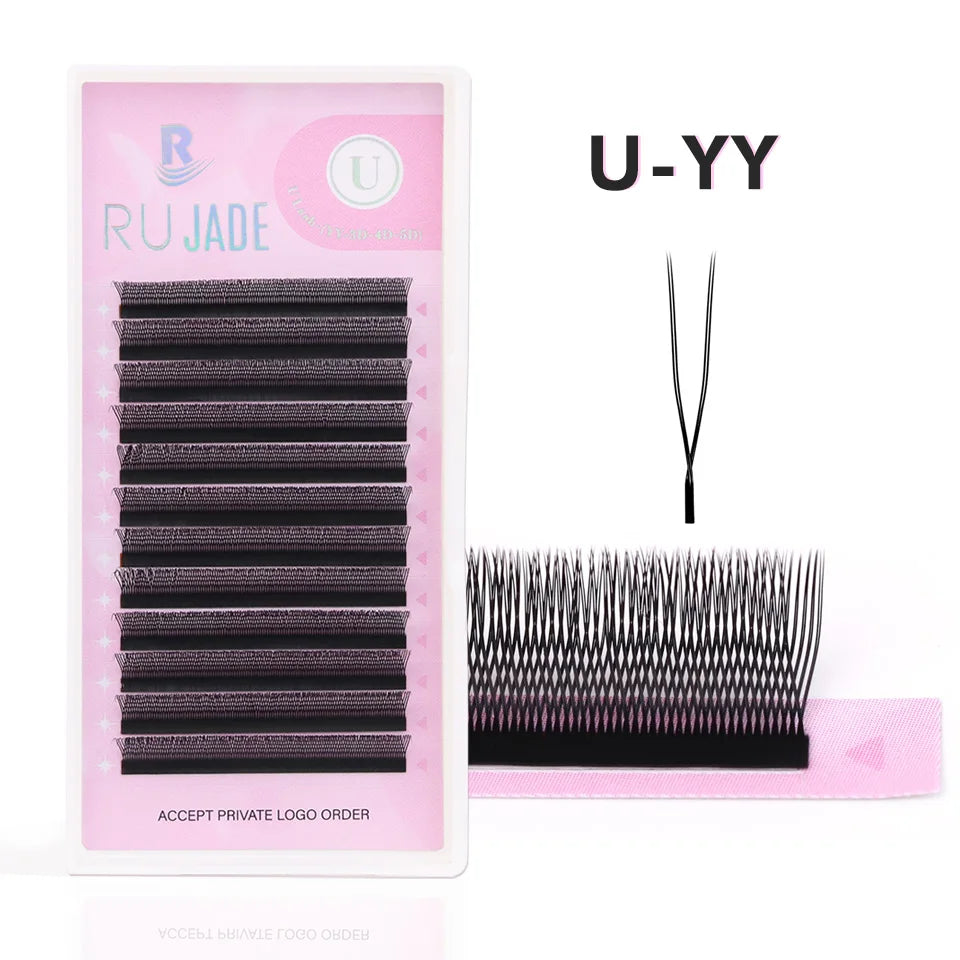NEW Brown 3D Fairy W-Shaped Eyelash Extension Brown 4D Hand Woven Lashes Premade Fans 2D 5D Clover Eyelash 3D Fairy Spike Lashes