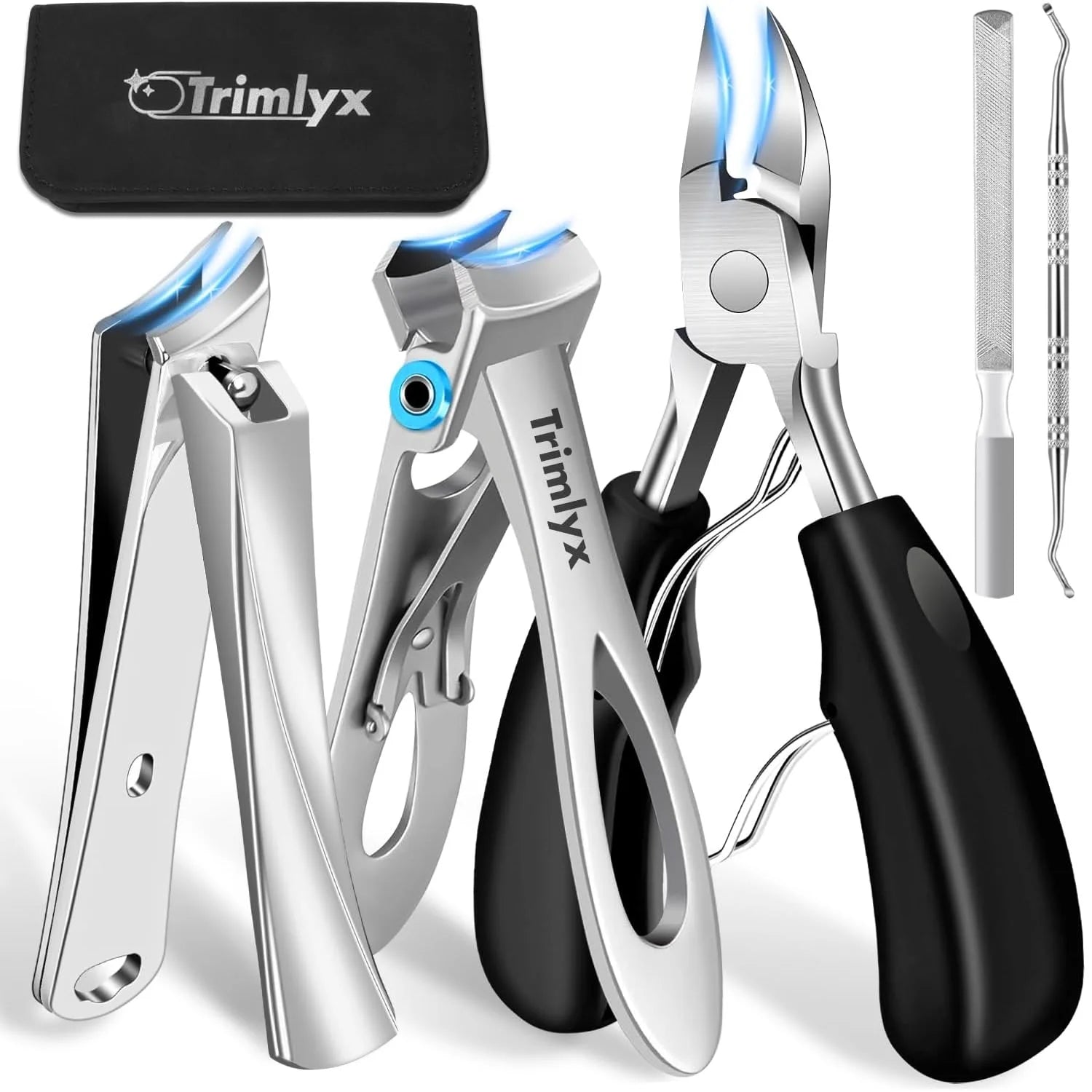 5PCS/7PCS Set Heavy Duty Nail Clippers Angled Head Large Toenail Clippers Ingrown Toe Nail Clippers for Thick Toenails  Seniors
