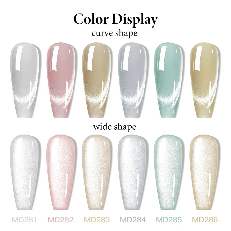 8ml Moonlight Cat Magnetic Gel Nail Polish Pink Silver Glitter Semi Permanent UV Gel Varnish Soak Off Nail Supplies Manicure