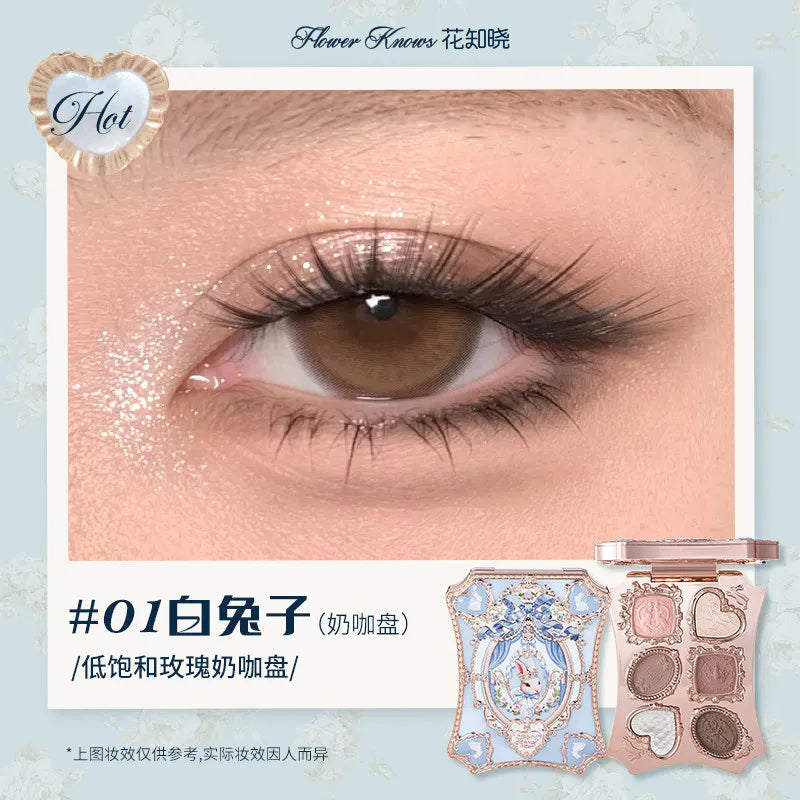 Little Angel Flower Knows Eyeshadow Palette Eye Glitter Make Up Palette Long Lasting 9 Color Eye Shadow For Girl And Women