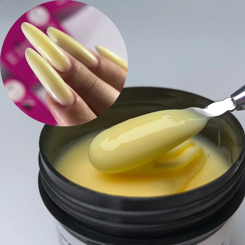 Jillnails Hema TPO Free Natural Yellow Nude Builder Nail Gel 100g/50g 100ml for Nail Extension Sculpting