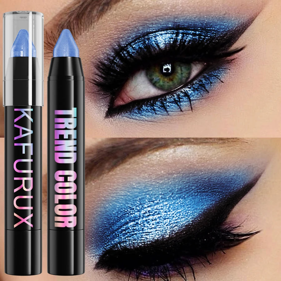 19 Colors Glitter Eye Shadow Pen Waterproof Metallic Matte Nude Eye Shadow Korean Makeup Gifts Purple Blue Brown Green Cosmetic