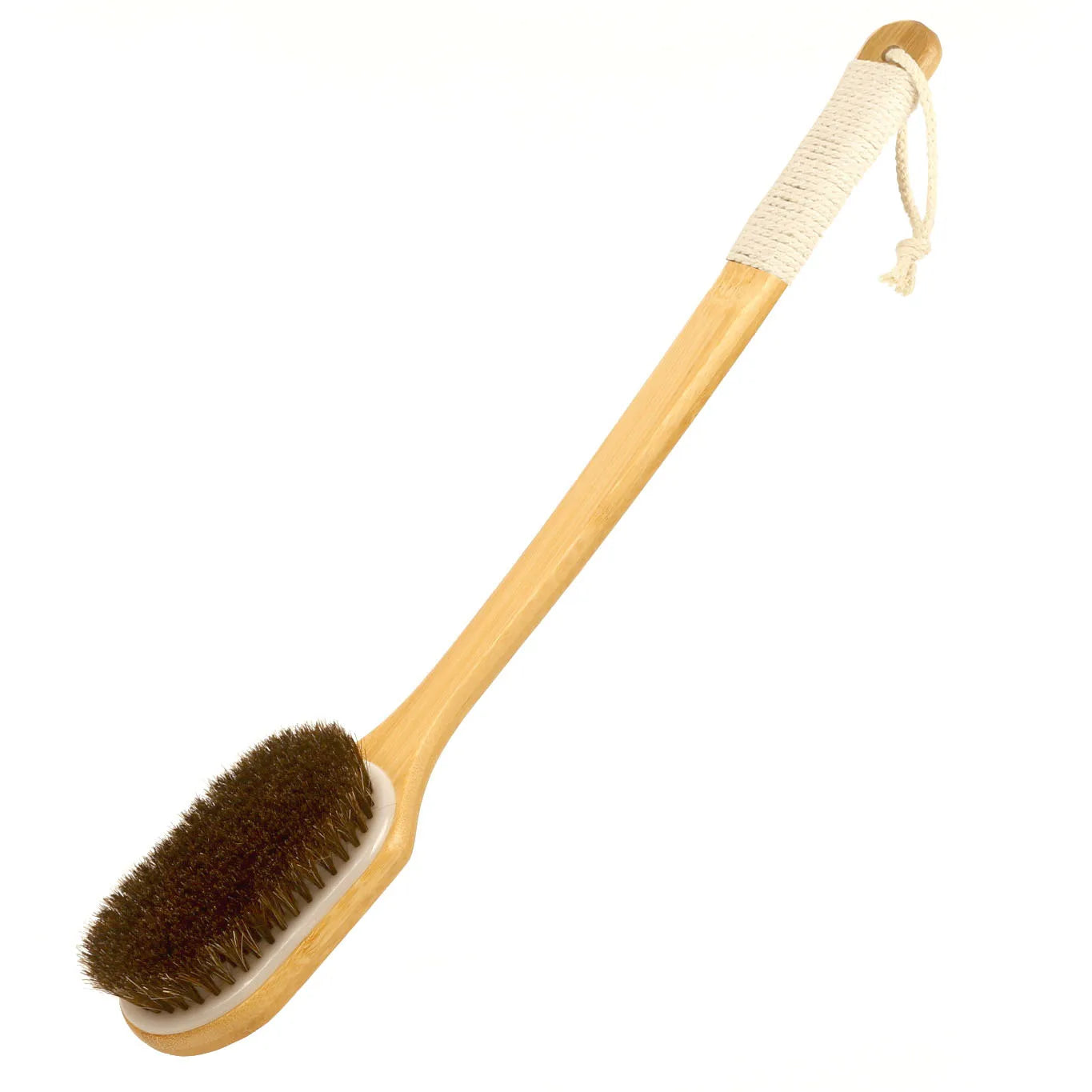 Shower Brush with Soft and Stiff Bristles, Long Handle Back Scrubber Body Exfoliator for Wet or Dry Brushing