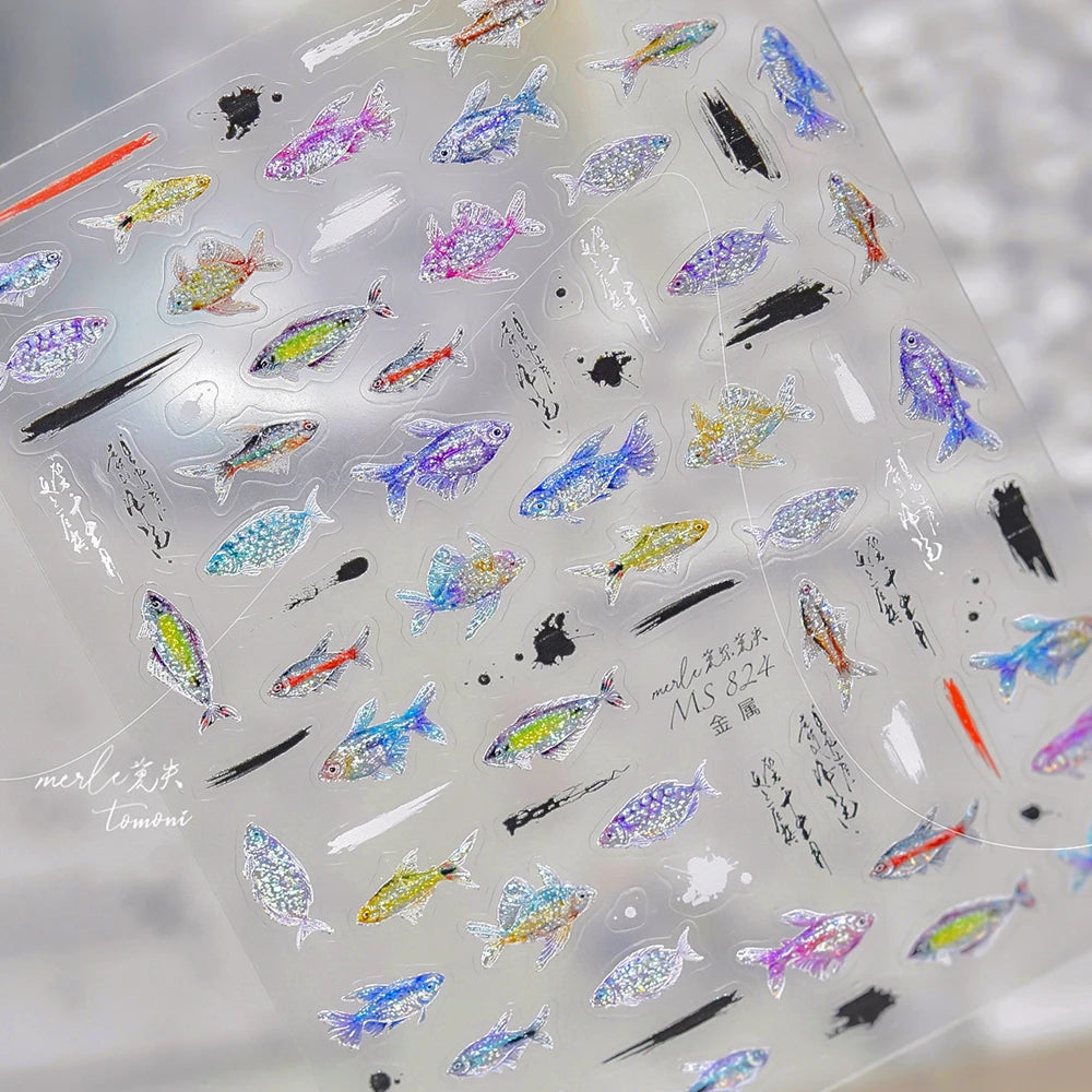 1pcs 5D Japanese Kawaii Nail Art Stickers Cute Rabbit Dog Slider Nail Decorations Decals Self-Adhesive Manicure Accessories DIY