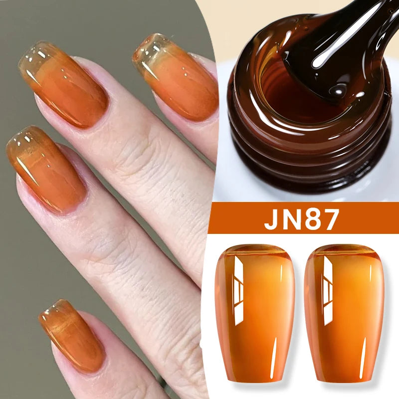 BORN PRETTY 10ml Translucent Color Gel Polish Jelly Nude Autumn Jelly Amber Semi Permanent UV Gel Nail Art Soak Off Gel Varnish