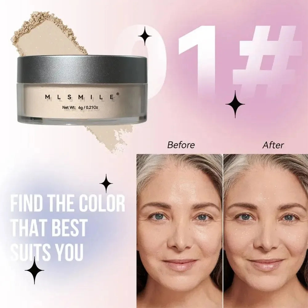 Long Lasting Glitter Setting Powder Oil Control Pearlescent Face Powder Hide Pore Natural Finish Matte Powder Concealer Setting