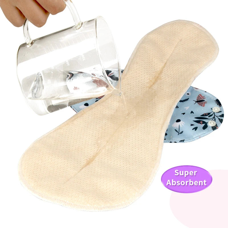 2pcs Washable Menstrual Pad Night Reusable Panty Liner Sanitary Towels Absortable Menstrual Cotton Pads for Women Period