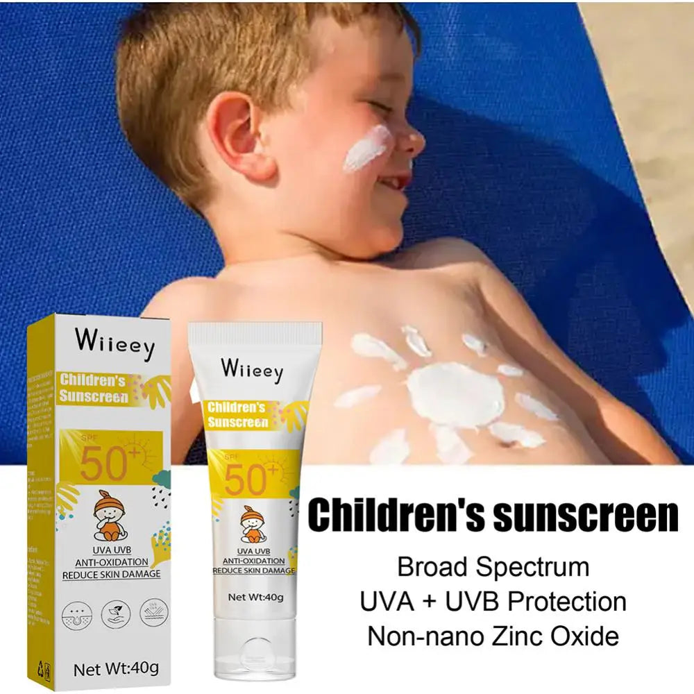 Children Sunscreen Refreshing Oil Free Sun Protector Mild Non-irritating Anti-Oxidation Outdoor UV Resistance Body Lotion Cream
