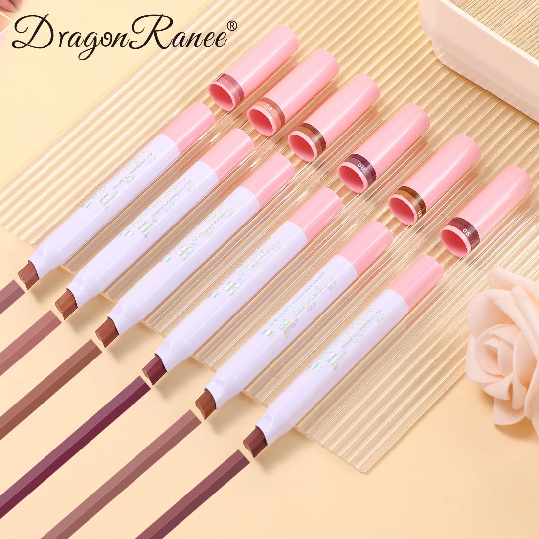 Two-Color Lipstick Pen, Matte Finish, Long-Lasting Effect, Two-Color, Fine Texture, Waterproof, Non-Fading Lip Gloss, Natural and Easy-To-Apply Lipstick