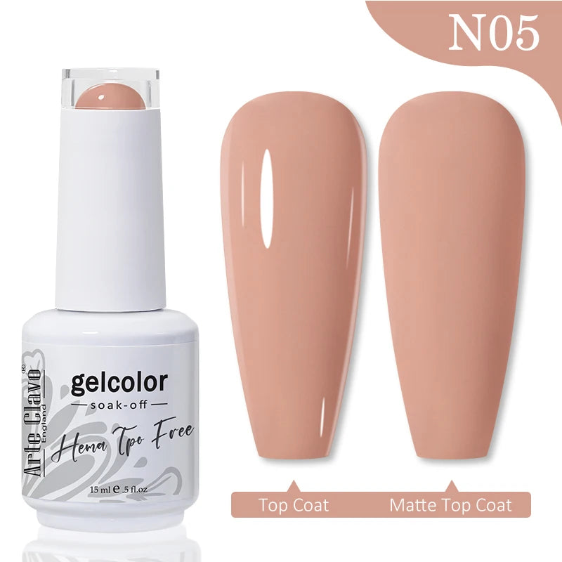 Arte Clavo 15ML Red Brown Color Gel Nail Polish Autumn Winter Nail Art Gel Nail Supplies Semi Permanent Soak Off UV Gel Varnish