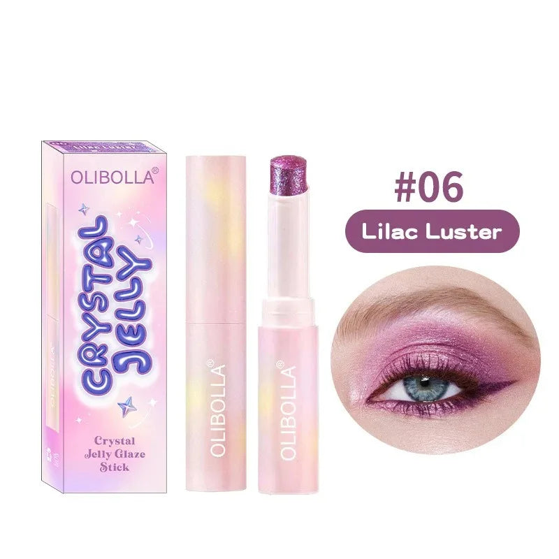 Watery Jelly Eyeshadow Stick Multi-Color Pearlescent Glitter High-gloss Eyeshadow Crystal Fine Shiny Eyeshadow Highlighter Stick
