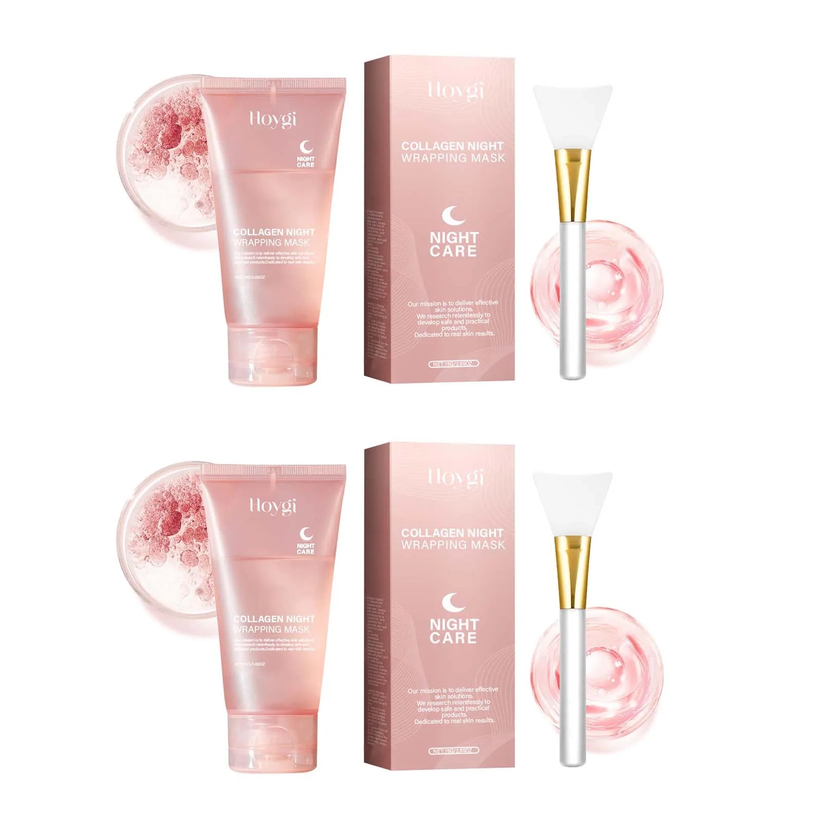 Collagen Night Wrapping Mask Moisturizing Firming Peel-Off Mask Gel Face Deep Cleansing Pores Hydrating Brightening Facial Mask