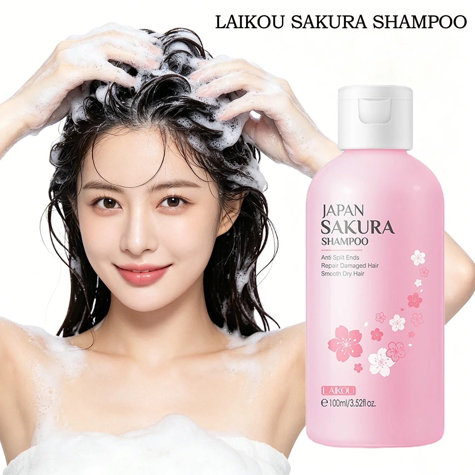 LAIKOU Sakura Shampoo & Hair Conditioner Deep Cleansing Oil Control Anti Dandruff Moisturizing Nourishing Repair Damaged Hair