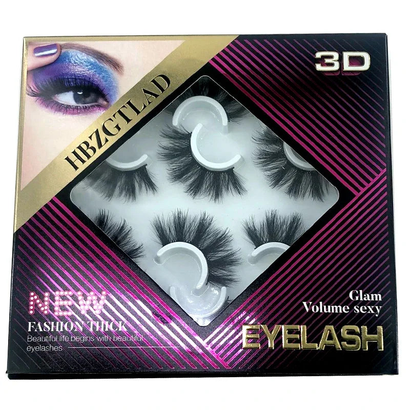 New 5 pairs of handmade mink eyelashes fake eyelashes natural nude makeup simulated cross messy eyes 3D curly eyelashes