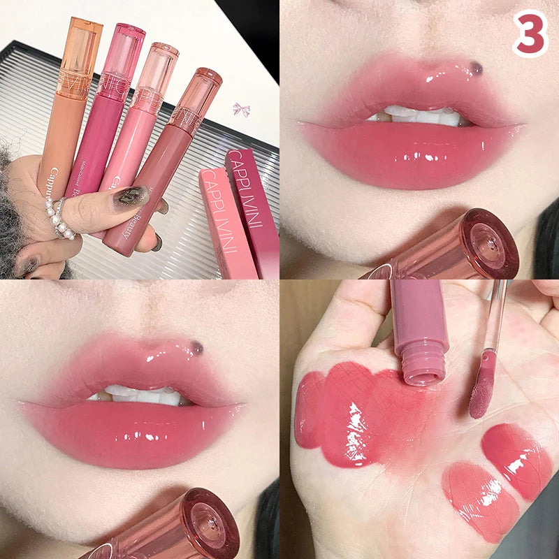 ✰✪1pc Mirror Water Gloss Lip Gloss Long Lasting Waterproof Moisturizing Jelly Lip Glaze Non-Sticky Lightweight High Pigment