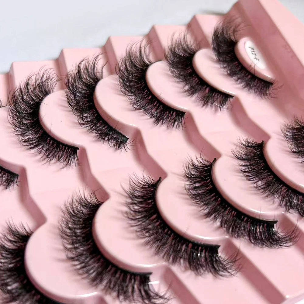 Dropshipping 7/10 Pairs Eyelashes Natural Long 3D Lashes Fluffy Volume  False Eyelashes Cruelty Free Wispy Lashes Makeup Cilios