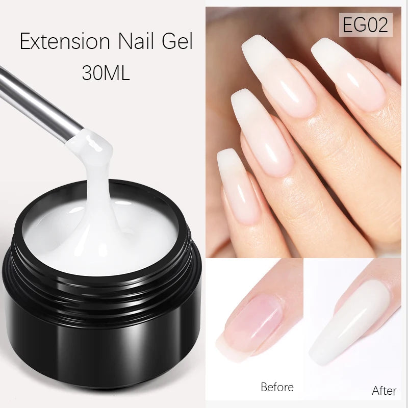 BORN PRETTY 30ml Nail Extension Gel Glitter Soak Off Nail Acrylic Crystal Building UV Gel for Nails Quick Extension Manicure