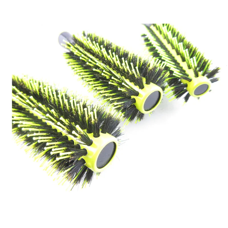 Professional 1/6pcs Boar Bristle Wooden Hair Comb Round Hair Brush Curling Combs Woman Hair Curlerl Hairdresser Styling Tool