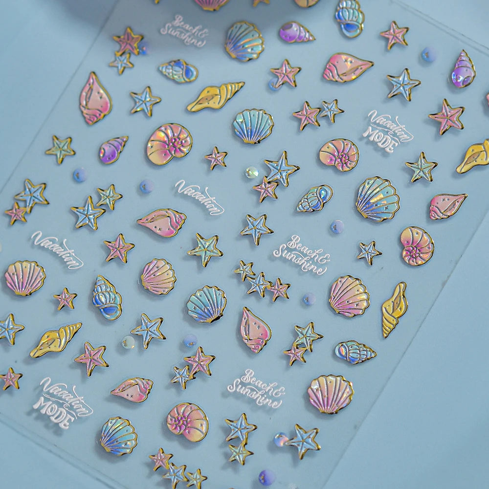 5D Rich Goldfish Nail Stickers Lotus Carp Ribbons Nail Art Appliqués Handmade Creative Nail Art Decorations