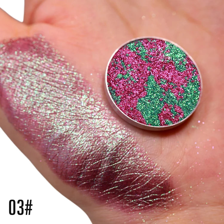 Weaving Chameleon Eyeshadow  Matte Powder Metallic Highgloss Glitter Highlight Longlasting Combined by Self Gift Disk