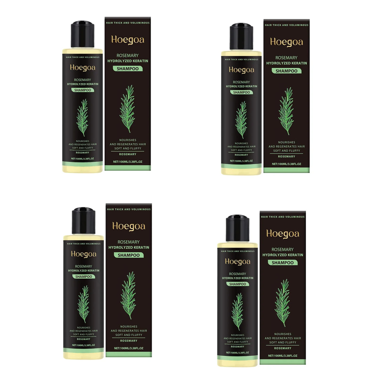 Hoegoa Rosemary Hair Shampoo Volumizing and Thickening Strengthening and Oil Control Nourishes and Repairs Hair Oil Adds Volume