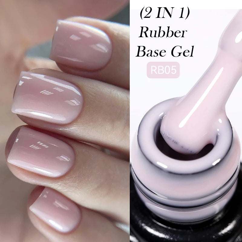 LILYCUTE 7ml Nude Jelly Rubber Base Gel Nail Polish Colorful Reinforcing Repair Thin Cracked Nails DIY Salon Manicure Color Gel