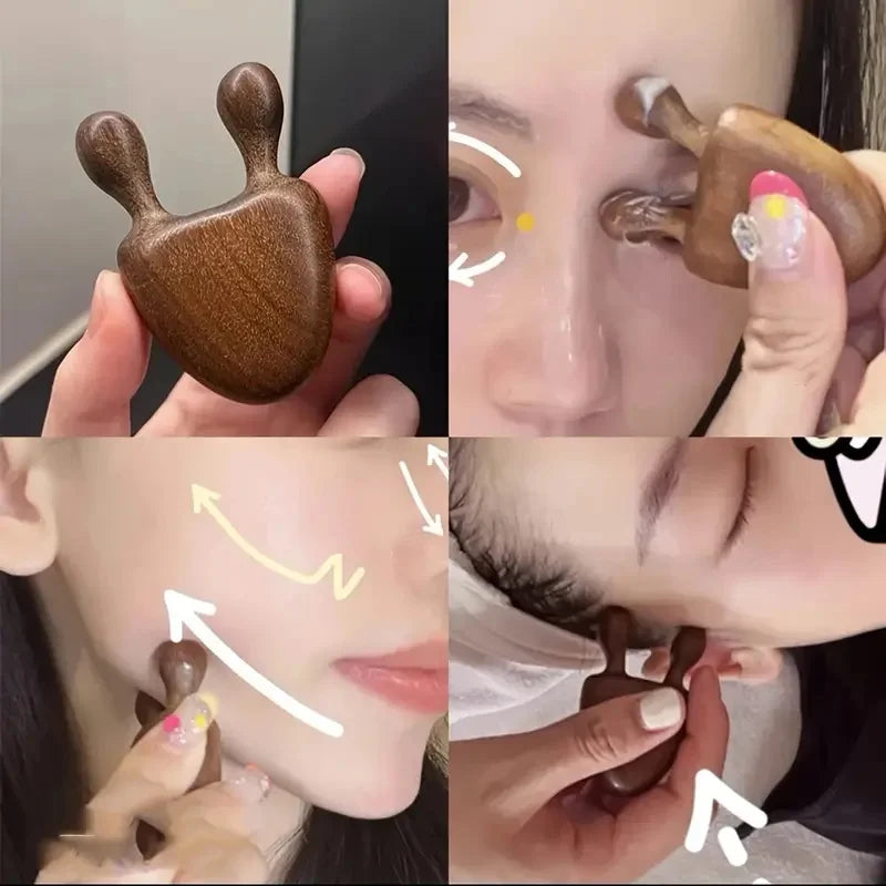 Wooden Nose Massager for Facial Relaxation and Eye Gua Sha Stick