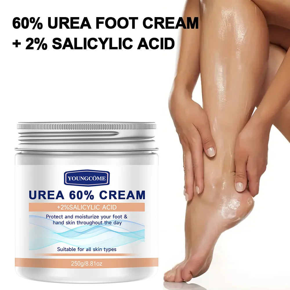 2Pcs 60% Urea Cream + 2% Salicylic Acid Moisturizing Foot Care Cream Can Moisturize Your Foot, Improving Dryness and Roughness