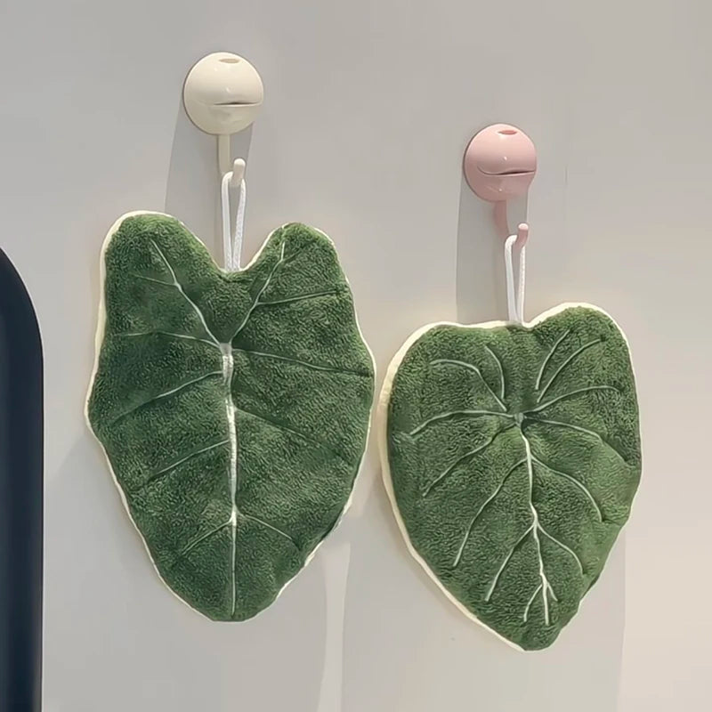 Leaf Hand Towel Bathroom Accessories Absorbent Kitchen Towel Soft Towel Hanging Towels Handkerchief Towels Home Wash Hand Towels