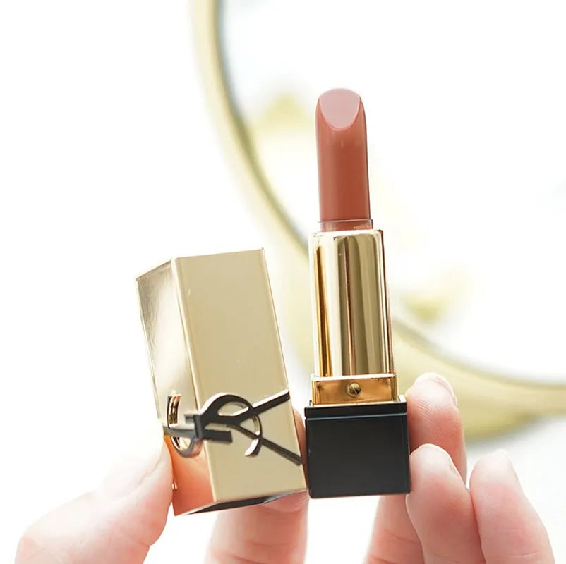 YSL Rouge Pur Couture Satin Lipstick Mini NM Nu Muse 1.3g Moisturizing Long Lasting Lipstick with Ceramides Nourishing Lip Care