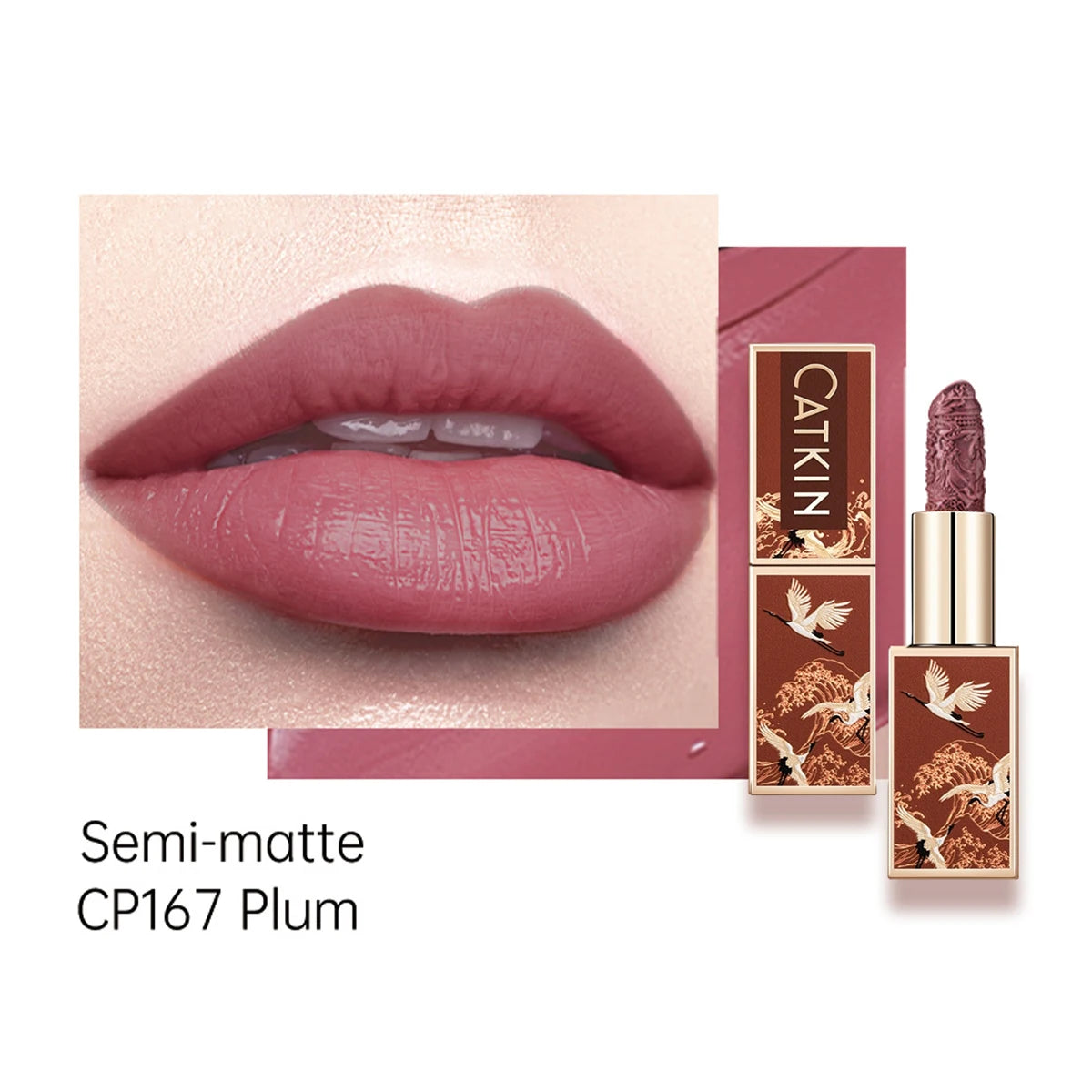 CATKIN Makeup Velvet Matte Lipstick, Hydrating Long‑Lasting Creamy Smooth, for Halloween Cosplay & Party Lip Looks