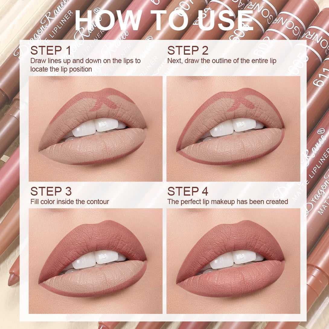 Lip Liner to Outline the Lip Shape, Beginner-Friendly, Natural and Delicate, Waterproof, Matte, Nude Color Lip Liner