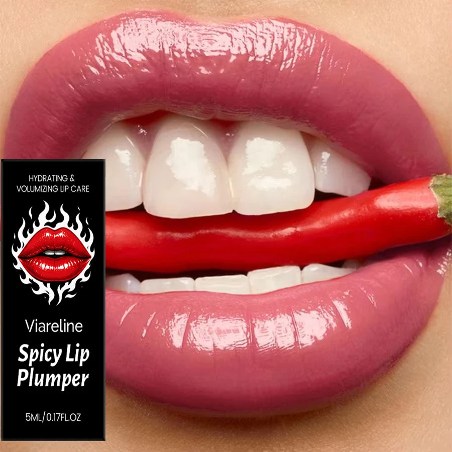 Chili Pepper Lip Plumper Oil Long Lasting Moisturizing Lip Gloss Serum Instant Volumising  Essence Oil Lip Makeup for Women