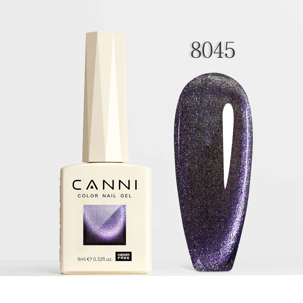 CANNI TPO/HEMA FREE Cat Eye Gel Nail Polish 9ml 48 Colors High Gloss UV-Removable Nail Art for Salon & DIY Manicure