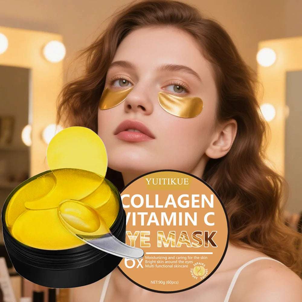Collagen Vitamin Eye Mask 90g - 6x Moisturizing, Brightens & Multi-Care, Hydrating Serum, for All Skin Types, Gentle Formula