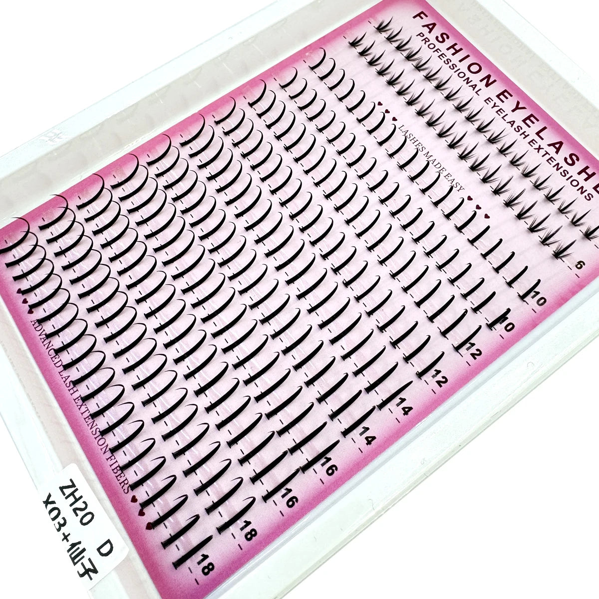 12Rows Bottom&Spiky Lashes Clusters Volume Individual Lashes Cluster Extensions Spikes Lashes Clusters DIY Fairy/Manga Eyelash