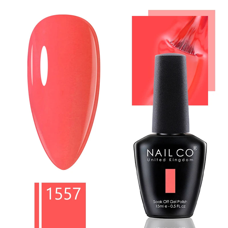 NAILCO 15ml Dark Gel Nail Polish Semi-permanent Varnish Hybrid UV Nails Art Glitter Colors Gel Polish Manicure Enamels For Nails