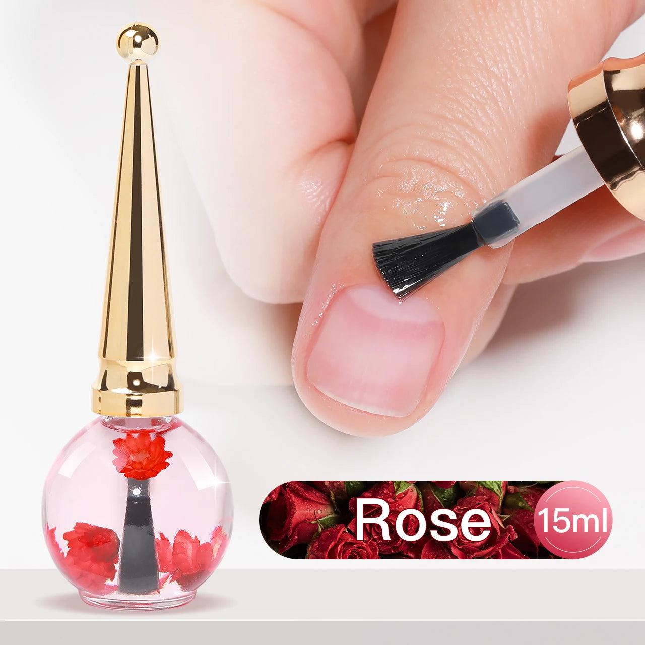 IDOL COLOR 15ml Cuticle Oil Nail Care Cuticle Vitamins Organic Nails Natural Oil Scented Cuticle Oil with Real Flowers