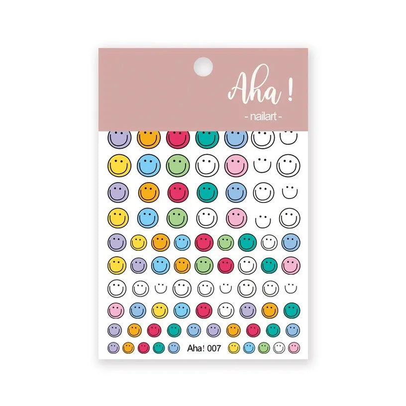 3D Yellow Smile Nlail Art Stickers Nail Decals for Nails Smile Face Manicure Japanese Design DIY Cute Nail Decals Accessories