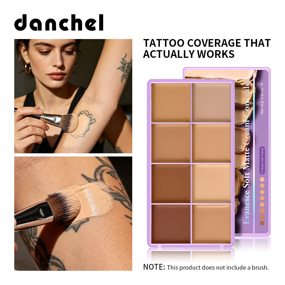 8 Shade Cream Concealer Palette Waterproof Full Coverage Multi-Function Cream Blemishes & Cover Long-Lasting Korean Makeup