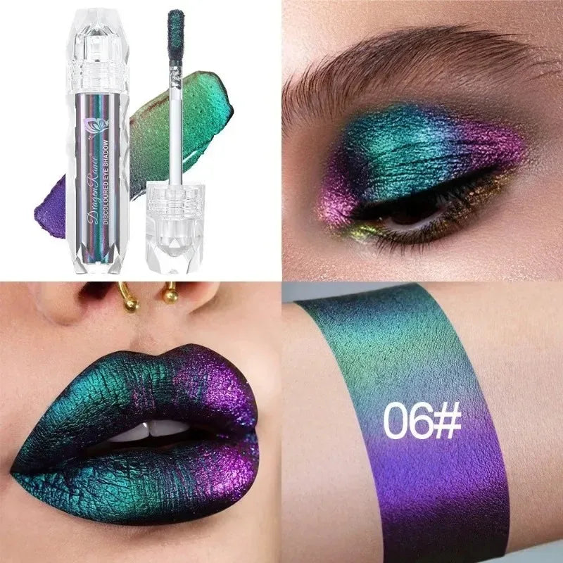 Chameleon Liquid Eyeshadow Pearl Monochrome Metal Lipgloss Shimmer Pigment Glitter Eyeshadow Lipstick Shine Diamond Eye Makeup