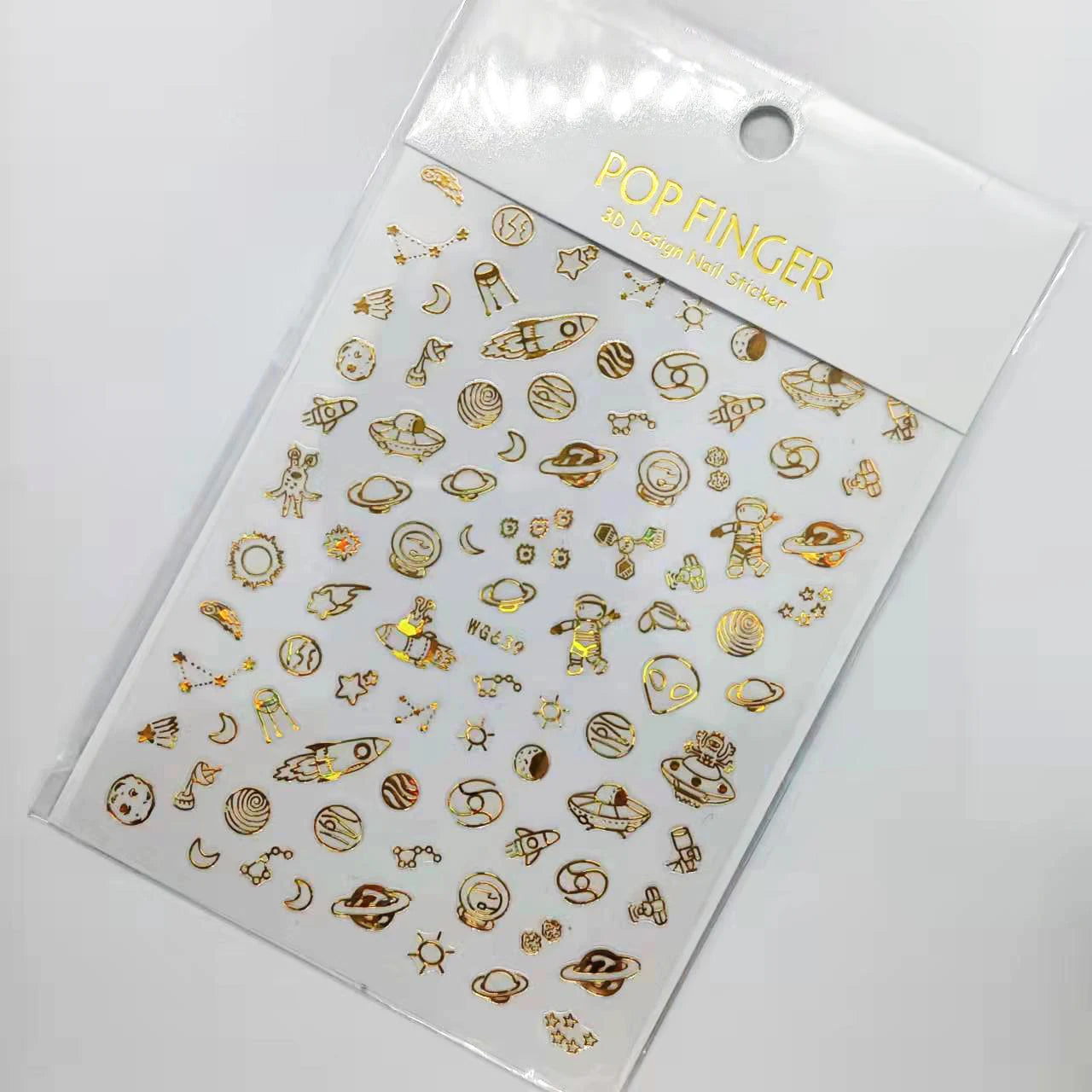Shiny Gold Star Moon Sun Nail Stickers for Manicure Accessories Heart Feather Animals Printing Self Adhesive Nail Wrap